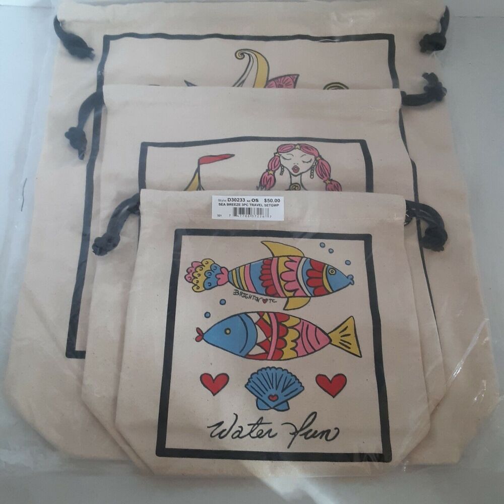 Brighton Seabreeze Travel Bags 3 Pack Graphics,Lightweight,Cinch